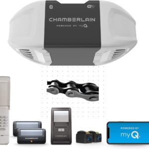 Chamberlain C2405 Smart Wi Fi Enabled Chain Drive Garage Door Opener with Wireless Keypad, Openers, myQ App Connectivity, and Security Encryption