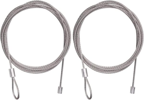 Pair of 7' Garage Door Cable -OZHOMY Lift Safety Springs Heavy Duty String Replacement for Torsion Springs/Lift Spring (8.6 ft) (9.6 ft)